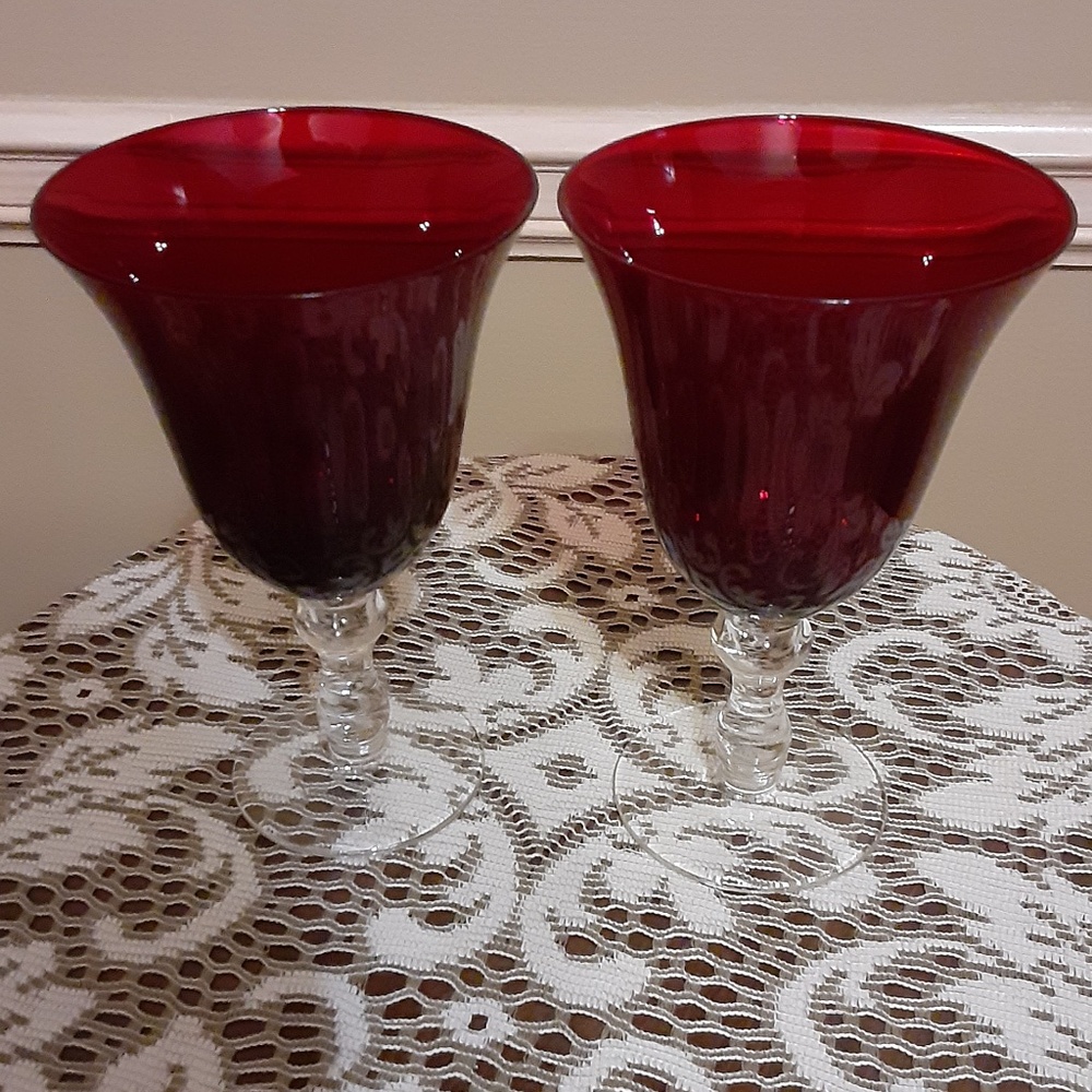 Home Essentials Ruby Red Water Goblets